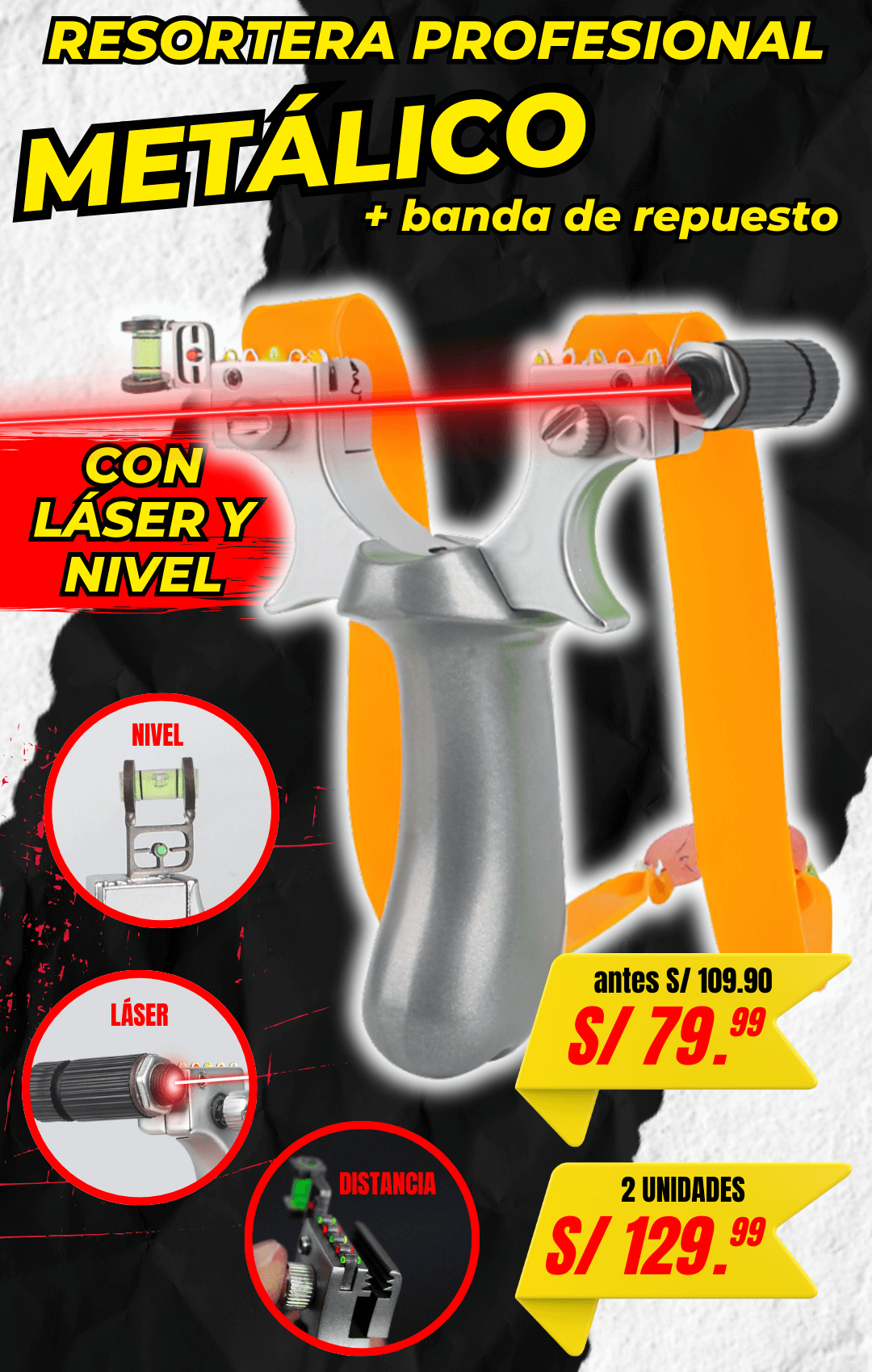 RESORTERA PROFESIONAL CON LÁSER Y NÍVEL